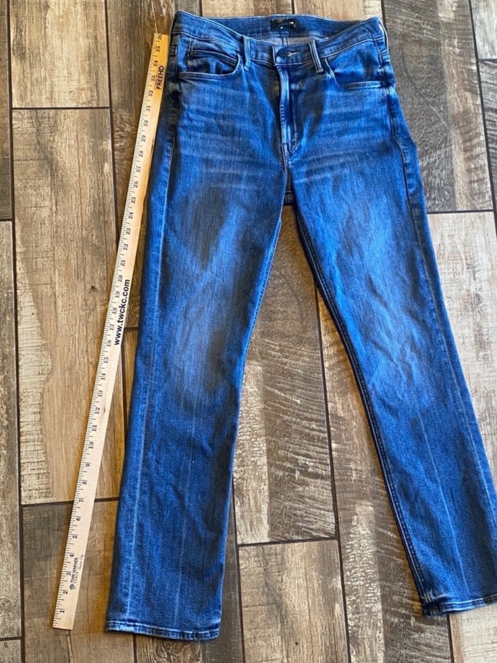 MOTHER Mid Rise Dazzler Ankle Light Blue Denim Jeans